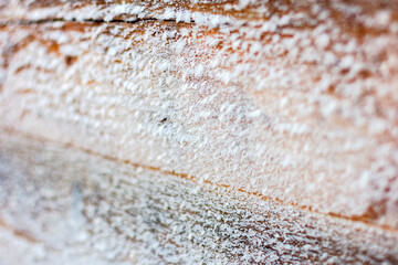 Frost texture on wood surface