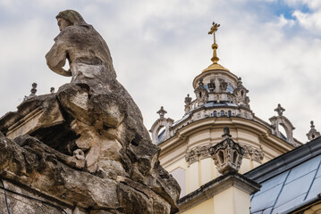 Fototapeta na wymiar LVIV, UKRAINE - October, 2021: St. George's Cathedral, one of the most important churches in Ukraine. 