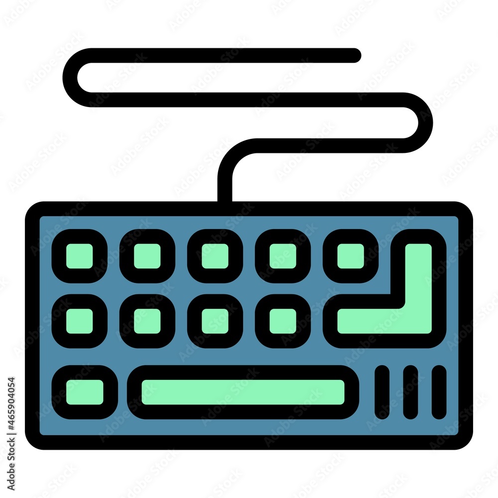 Poster hardware keyboard icon. outline hardware keyboard vector icon color flat isolated