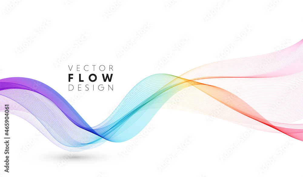 Poster Vector abstract colorful flowing wave lines isolated on white background. Design element for wedding invitation, greeting card