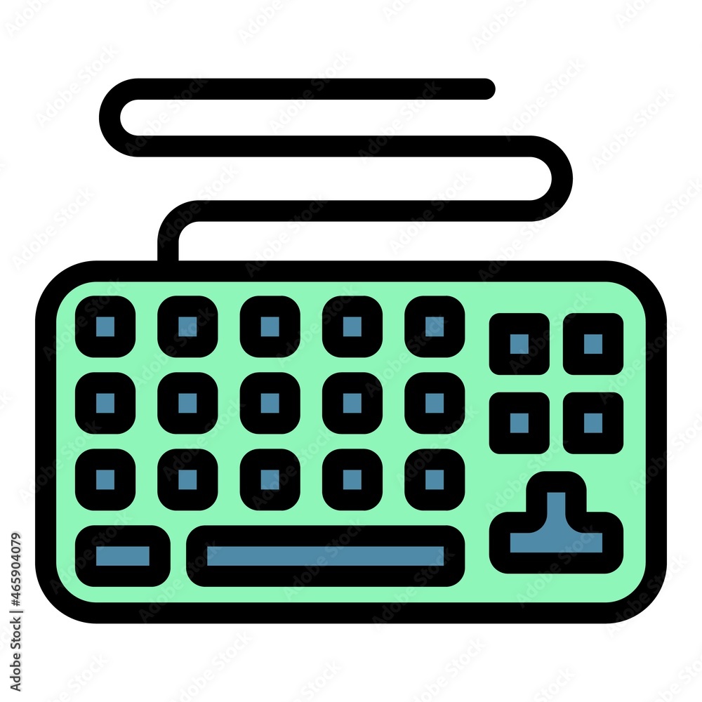 Poster gaming keyboard icon. outline gaming keyboard vector icon color flat isolated