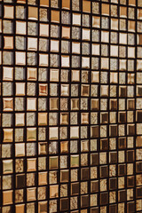 Golden mosaic tiles wall