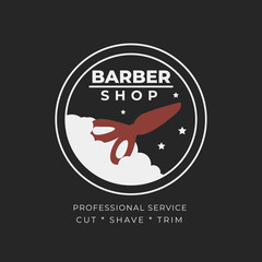 vintage color barber shop logo