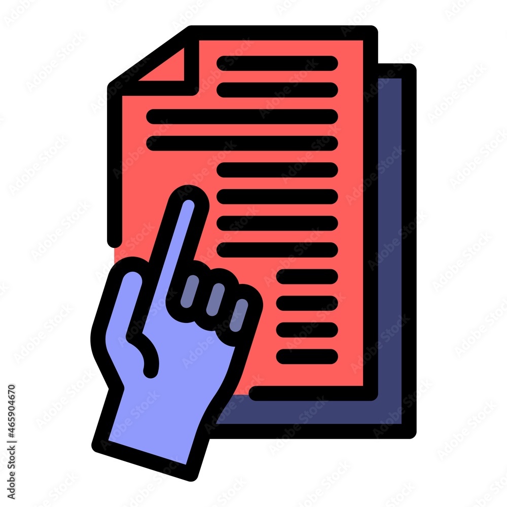 Poster idea papers manager icon. outline idea papers manager vector icon color flat isolated