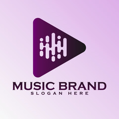 This is a logo vector of music buttons in peaceful colors and is perfect for companies or startups as well as music player apps