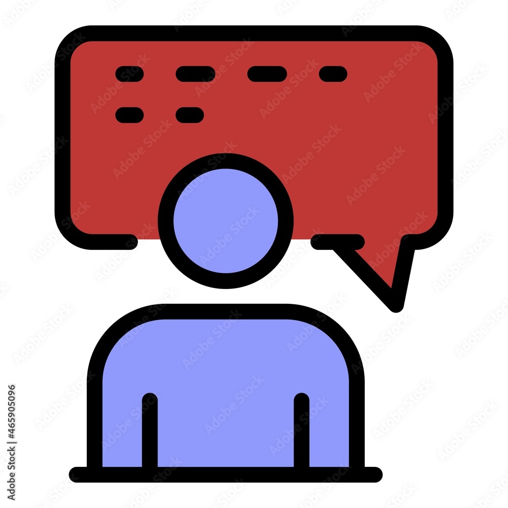 Poster office chat communication icon. outline office chat communication vector icon color flat isolated - Posters