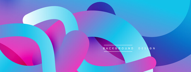 Abstract overlapping lines and circles geometric background with gradient colors