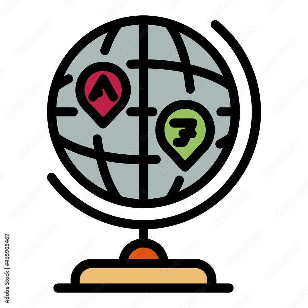 Poster global speech translator icon. outline global speech translator vector icon color flat isolated