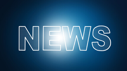 news lettering on a blue background