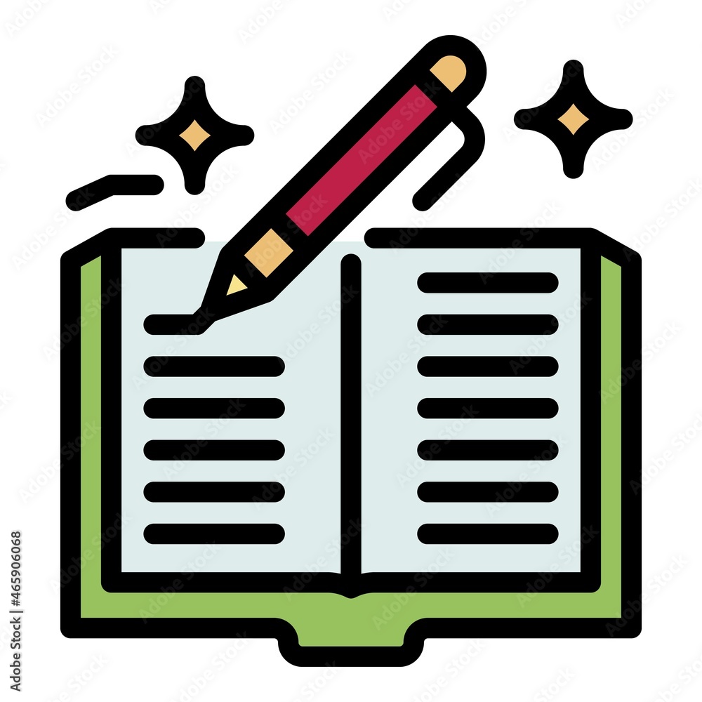 Poster writing translation icon. outline writing translation vector icon color flat isolated