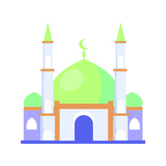 mosque building prayer muslim design vector illustration 