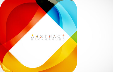Fototapeta premium Minimal background. Abstract square shape with round corners created with wavy forms. Vector Illustration For Wallpaper, Banner, Background, Landing Page
