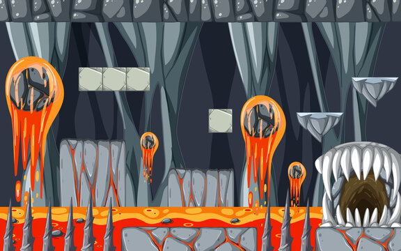 Lava Cave Platformer Game template