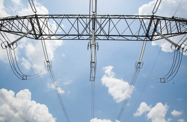 Industrial Power Lines and High Voltage Lines Electricity. High quality photo