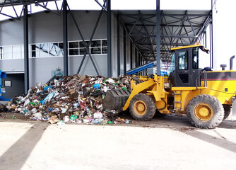 Waste recycling station. Waste sorting. Separate garbage collection.