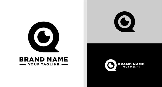 LETTER Q LOGO EYES NEGATIVE SPACE SPY APP