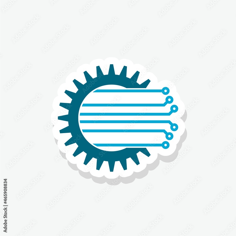 Poster tech process icon in flat style isolated on white
