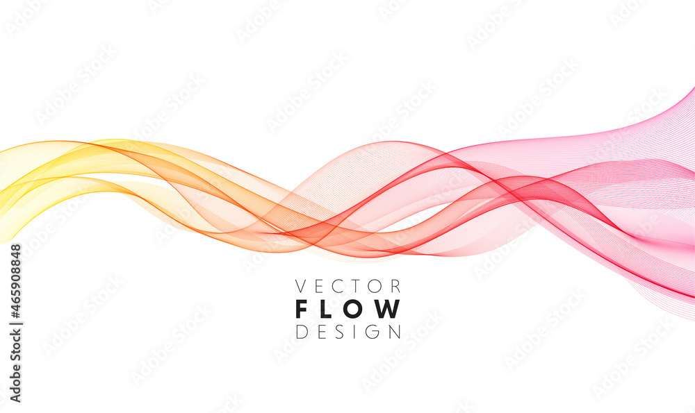 Leinwandbilder vector abstract colorful flowing wave lines isolated on white background. design element for wedding
