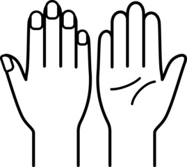 掌と手の甲のデフォルメした線画