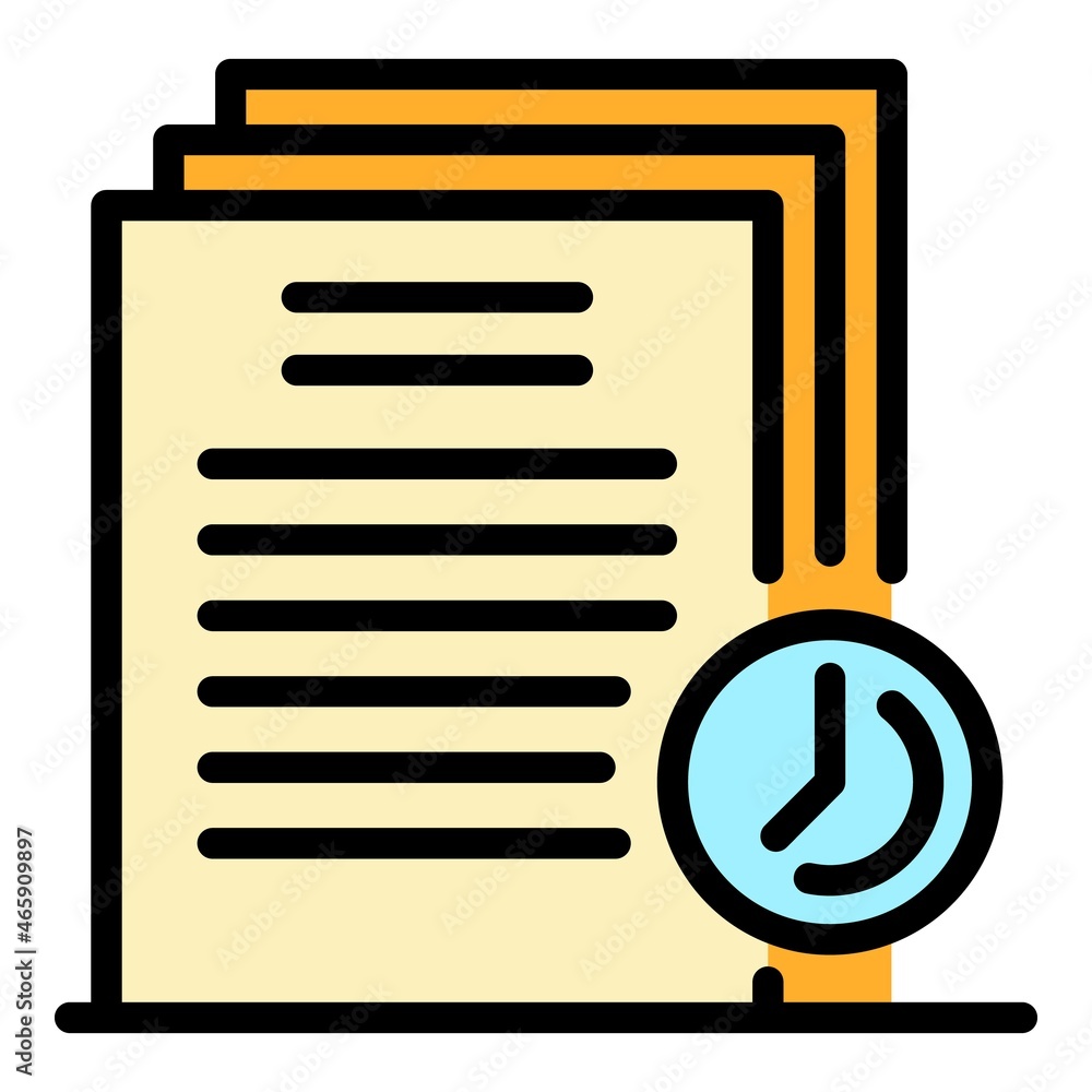 Poster temporary files icon. outline temporary files vector icon color flat isolated