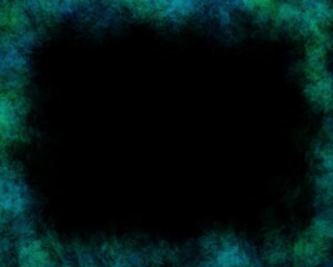 Fototapeta na wymiar Abstract black background with green smoke border frame 