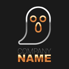Line Ghost icon isolated on black background. Happy Halloween party. Colorful outline concept. Vector