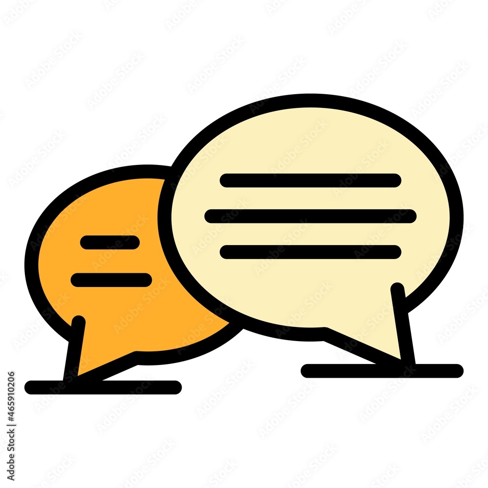 Poster chat bubbles with text icon. outline chat bubbles with text vector icon color flat isolated