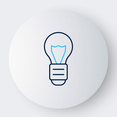 Line Creative lamp light idea icon isolated on white background. Concept ideas inspiration, invention, effective thinking, knowledge and education. Colorful outline concept. Vector