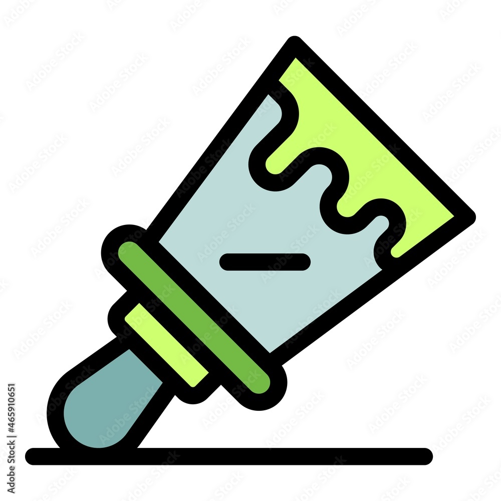 Poster build putty knife icon. outline build putty knife vector icon color flat isolated