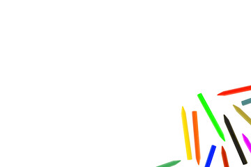 Set of multi-colored wax crayons
