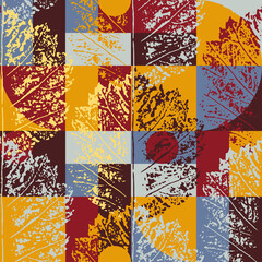 autumn abstract geometric seamless pattern