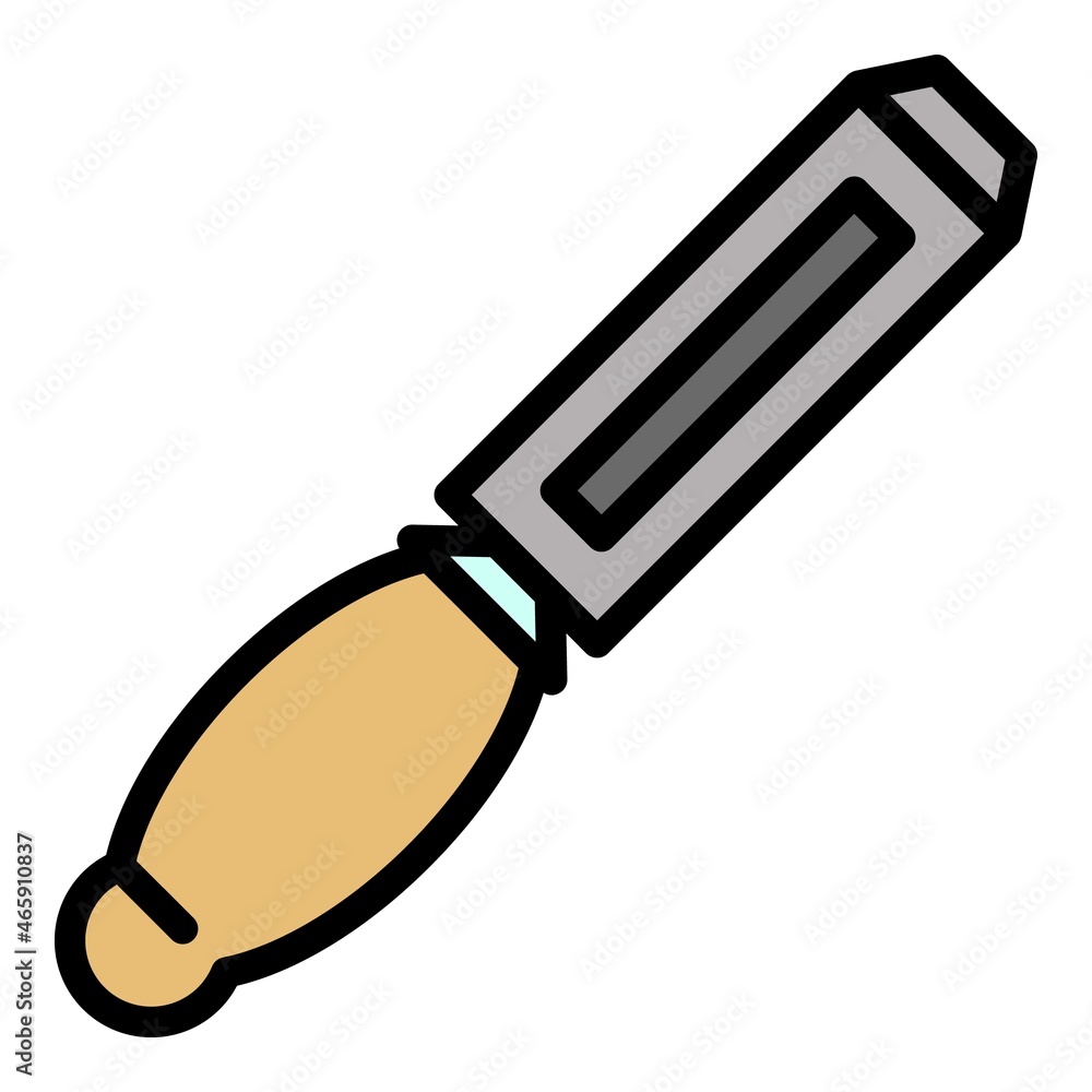 Poster chisel icon. outline chisel vector icon color flat isolated