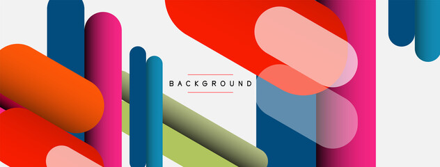 Overlapping round shapes and lines background. Vector illustration for wallpaper banner background or landing page