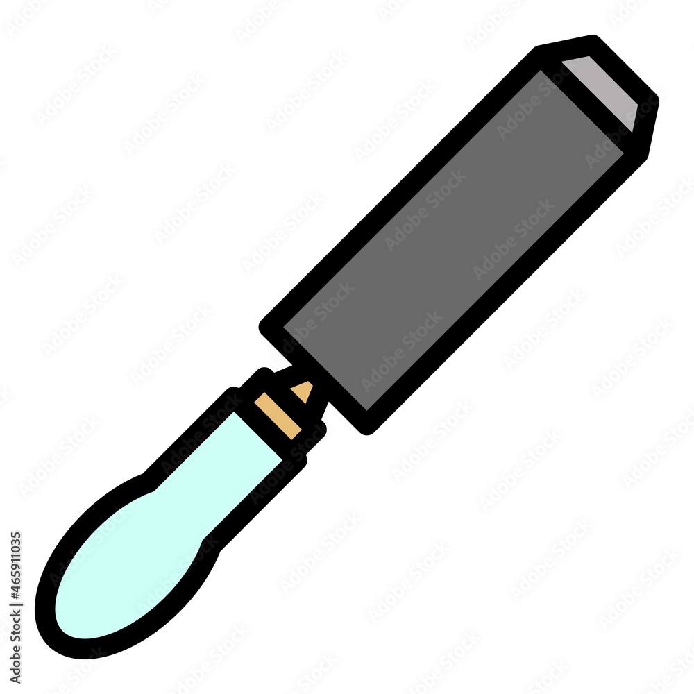 Poster chisel instrument icon. outline chisel instrument vector icon color flat isolated