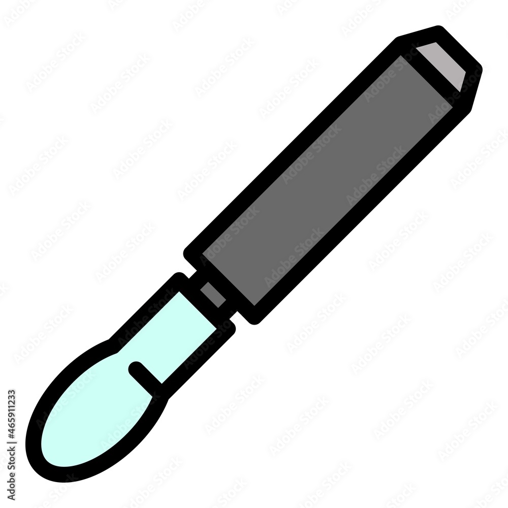 Poster chisel sharp icon. outline chisel sharp vector icon color flat isolated