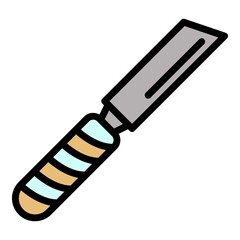 Steel chisel icon. Outline steel chisel vector icon color flat isolated