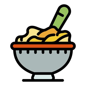 recommend clip art: Meal cereal flakes icon. Outline meal cereal flakes vector icon color flat isolated