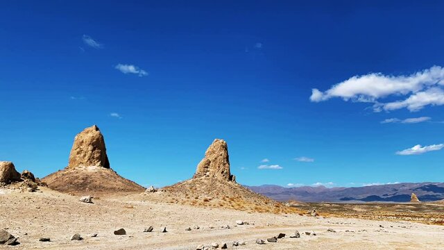Time lapse over scenic Trona Pinnacle park.