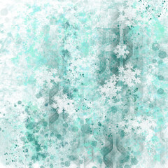 Grunge seamless background in shades of blue-green with brush splats, splashes, drops, smudges, spots, blots Winter, New Year, Christmas image