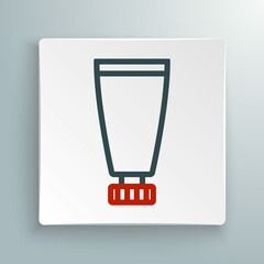 Line Cream or lotion cosmetic tube icon isolated on white background. Body care products for woman. Colorful outline concept. Vector