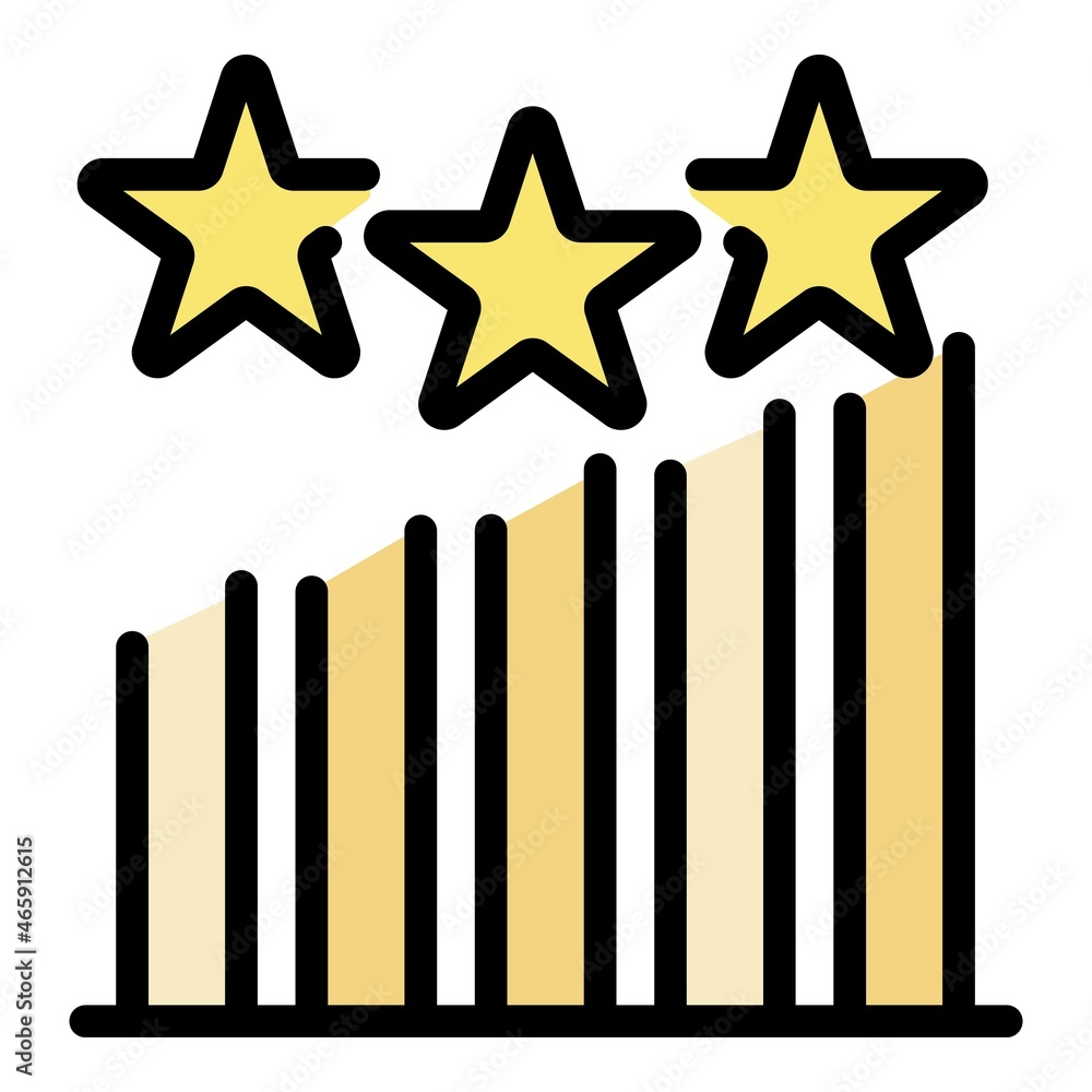 Poster tv graph chart icon. outline tv graph chart vector icon color flat isolated