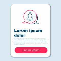 Line Tree icon isolated on grey background. Forest symbol. Colorful outline concept. Vector