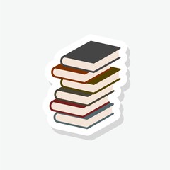 Books sticker icon isolated on white background