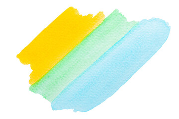 Yellow, Green, and Blue watercolor stripes