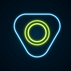 Glowing neon line Sewing chalk icon isolated on black background. Colorful outline concept. Vector
