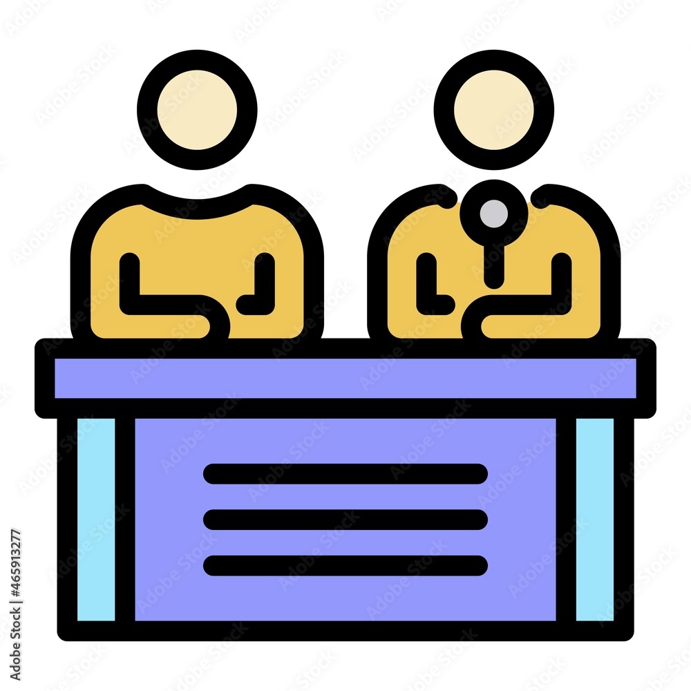 Aufkleber program tv presenter icon. outline program tv presenter vector icon color flat isolated