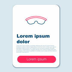 Line Safety goggle glasses icon isolated on grey background. Colorful outline concept. Vector