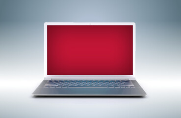 moderner Laptop Computer Bildschirm rot