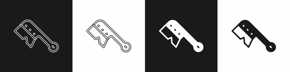 Set Beekeeping brush icon isolated on black and white background. Tool of the beekeeper. Vector