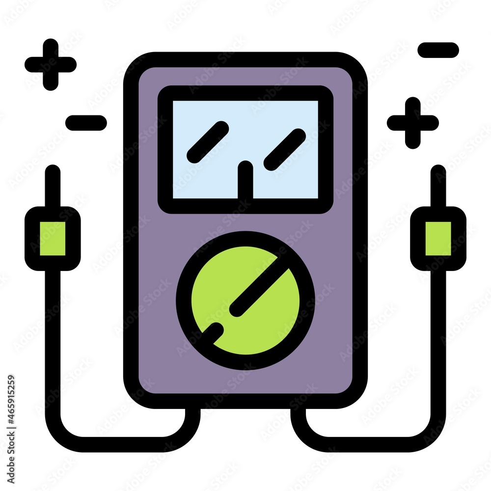 Poster multimeter icon. outline multimeter vector icon color flat isolated